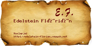Edelstein Flórián névjegykártya